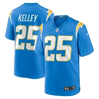 Maillot de match Nike Joshua Kelley des Chargers Los Angeles pour homme, bleu poudre