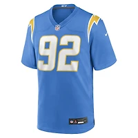 Maillot Nike Justin Eboigbe Powder Blue pour homme des Los Angeles Chargers Team Game