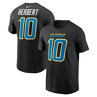 Men's Nike Justin Herbert Black Los Angeles Chargers Carbon Name & Number T-Shirt