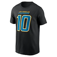 T-shirt Nike Justin Herbert noir Los Angeles Chargers Carbon avec nom et numéro pour homme