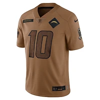 Men's Nike Justin Herbert Brown Los Angeles Chargers 2023 Salute To Service Limited Jersey