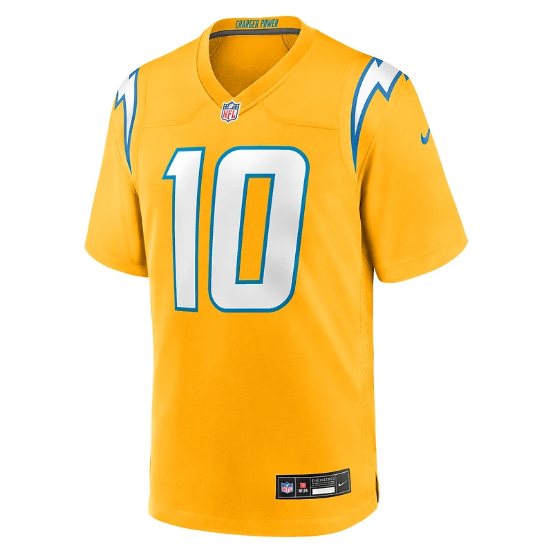 Maillot Nike Justin Herbert pour homme, joueur remplaçant des Chargers de Los Angeles, couleur or