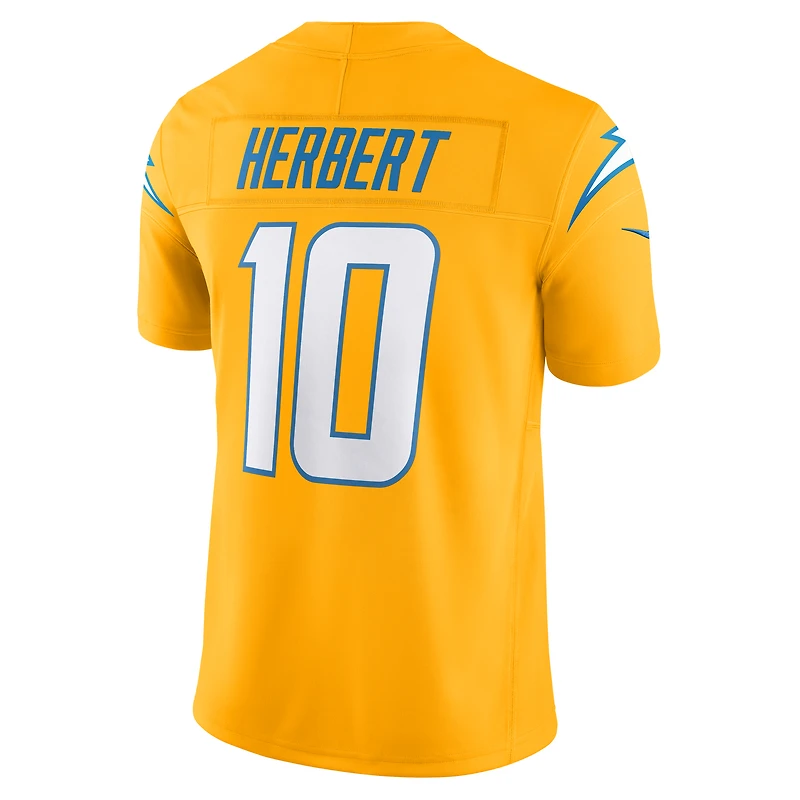Men's Nike Justin Herbert Gold Los Angeles Chargers Alternate Charger Power Vapor F.U.S.E. Limited Jersey
