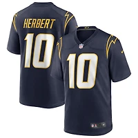 Maillot de match alternatif Nike Justin Herbert pour hommes, bleu marine, Los Angeles Chargers