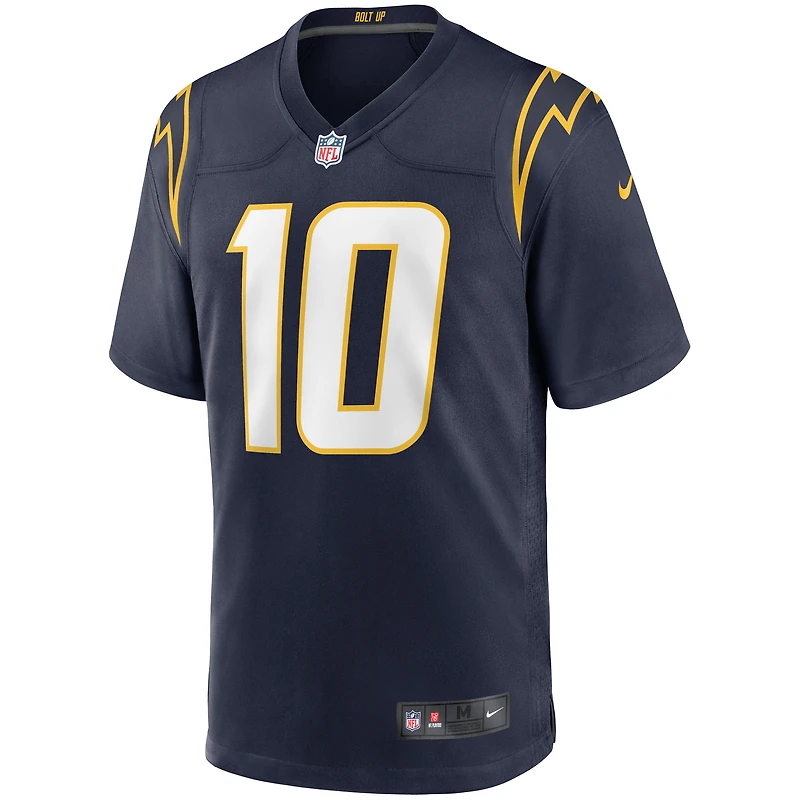 Maillot de match alternatif Nike Justin Herbert pour hommes, bleu marine, Los Angeles Chargers