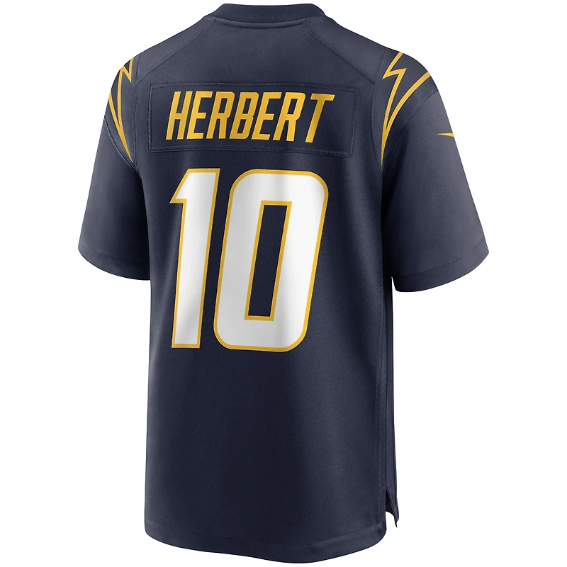 Maillot de match alternatif Nike Justin Herbert pour hommes, bleu marine, Los Angeles Chargers