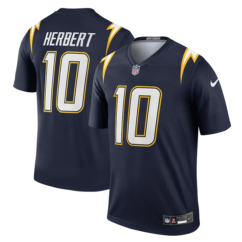 Haut Nike Justin Herbert bleu marine pour homme, Los Angeles Chargers, Alternate Super Legend Player Performance