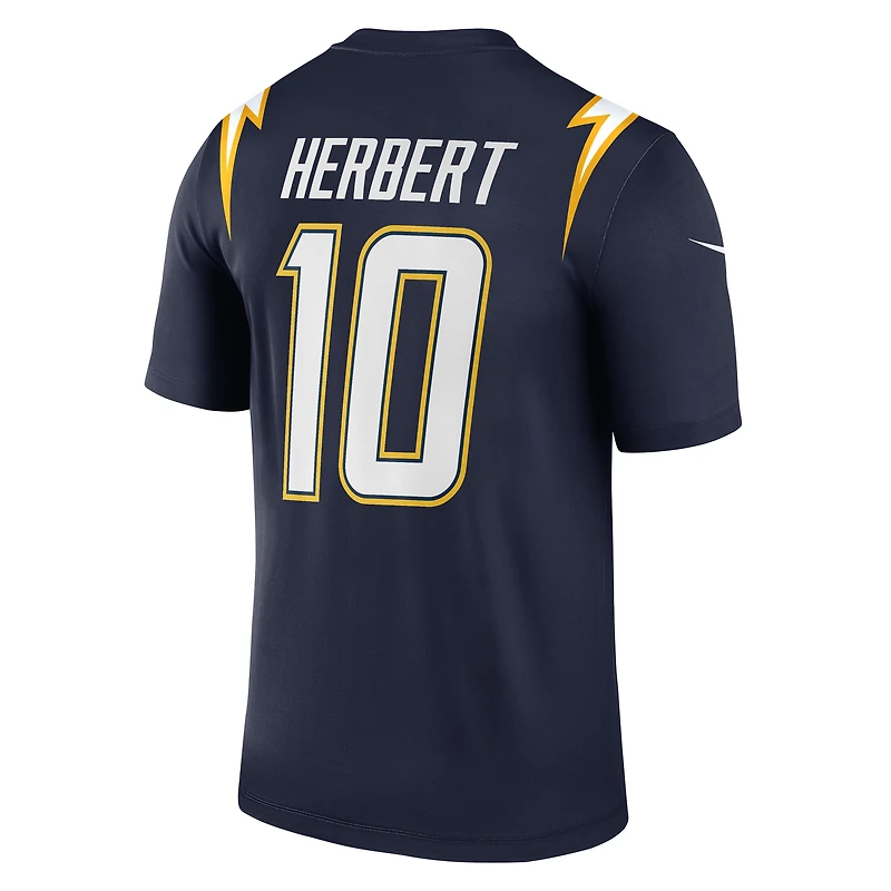 Haut Nike Justin Herbert bleu marine pour homme, Los Angeles Chargers, Alternate Super Legend Player Performance