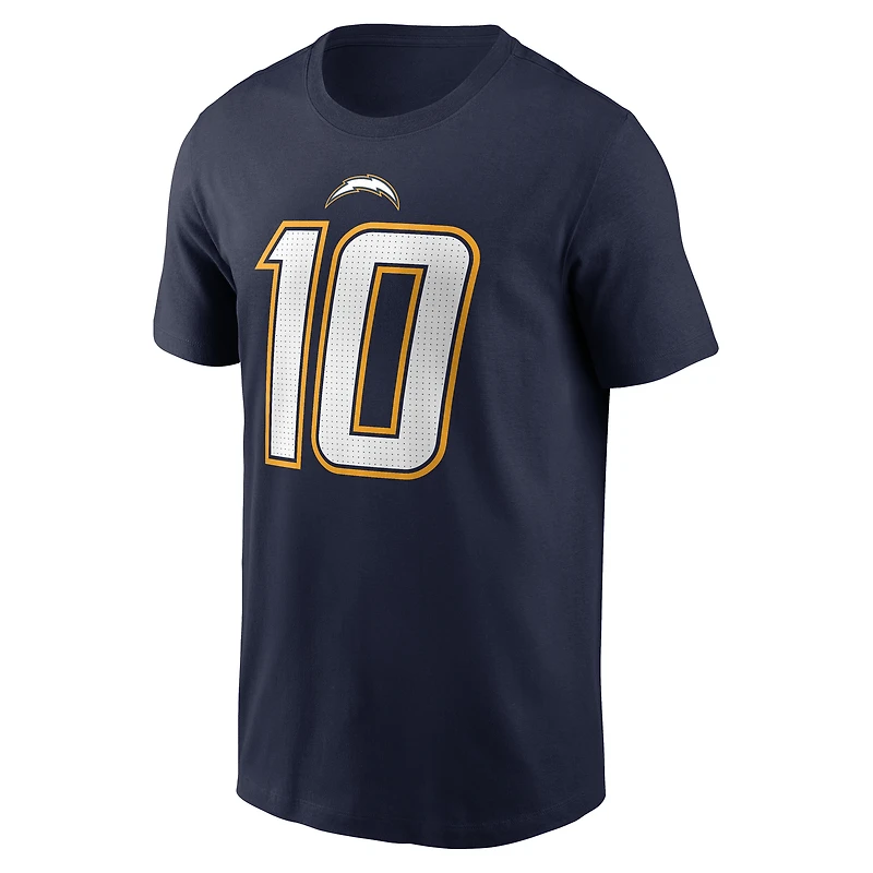 T-shirt Nike Justin Herbert bleu marine pour homme, avec nom et numéro des Los Angeles Chargers Alternate Super
