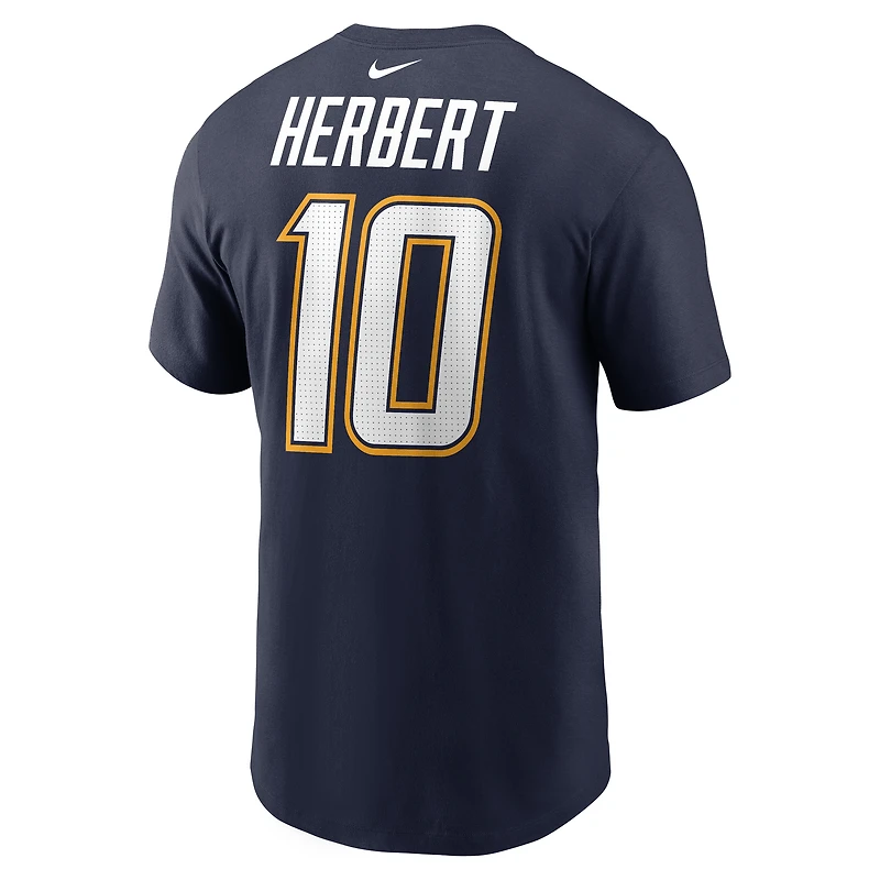 T-shirt Nike Justin Herbert bleu marine pour homme, avec nom et numéro des Los Angeles Chargers Alternate Super