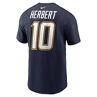 T-shirt Nike Justin Herbert bleu marine pour homme, avec nom et numéro des Los Angeles Chargers Alternate Super