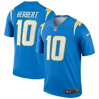 Haut Nike Justin Herbert bleu poudre pour homme, Legend Player Performance des Los Angeles Chargers