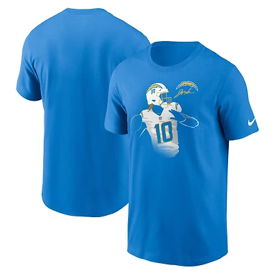 T-shirt graphique Nike Justin Herbert pour homme, bleu poudre, Los Angeles Chargers Player