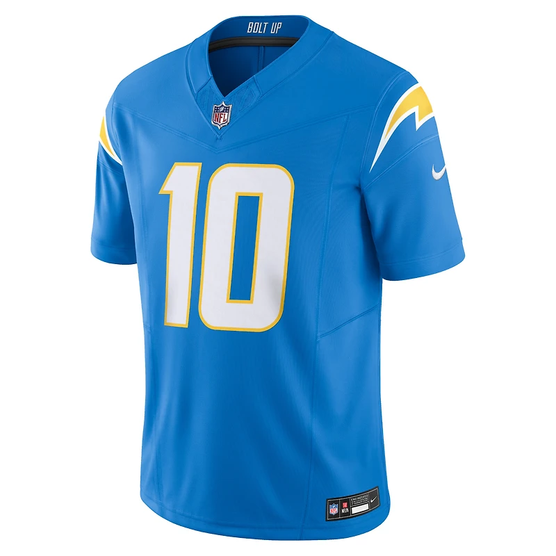 Nike Justin Herbert pour homme Bleu poudre Los Angeles Chargers Vapor F.U.S.E. Maillot limité