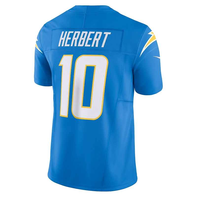Nike Justin Herbert pour homme Bleu poudre Los Angeles Chargers Vapor F.U.S.E. Maillot limité