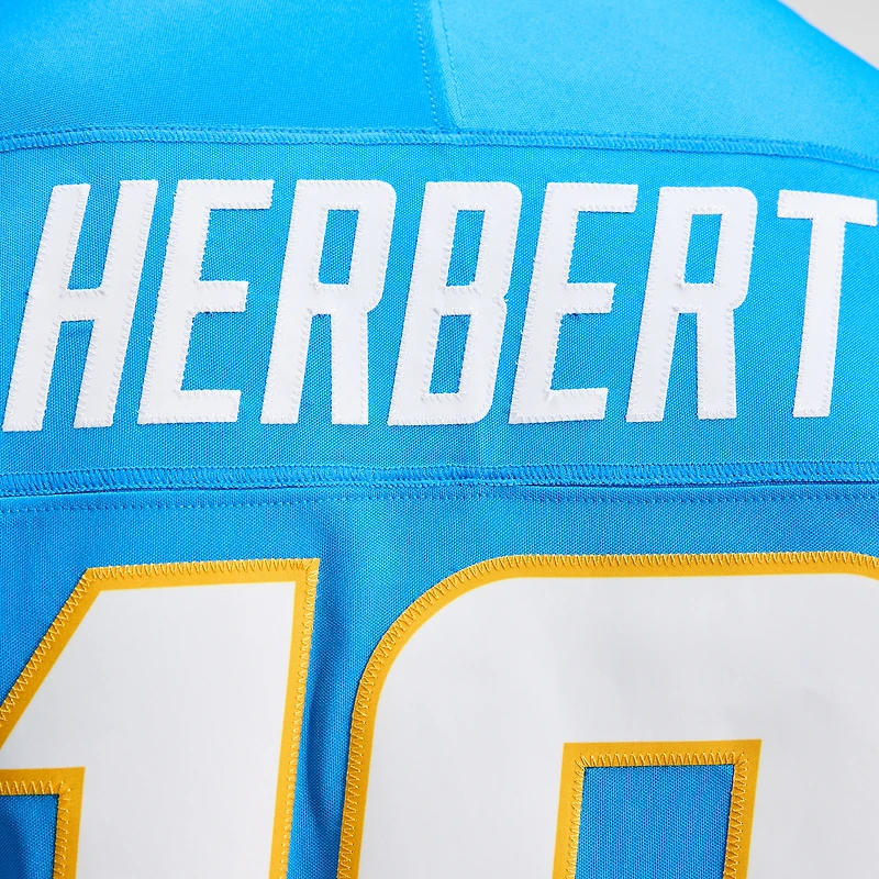 Men's Nike Justin Herbert Powder Blue Los Angeles Chargers Vapor F.U.S.E. Stitched Limited Jersey
