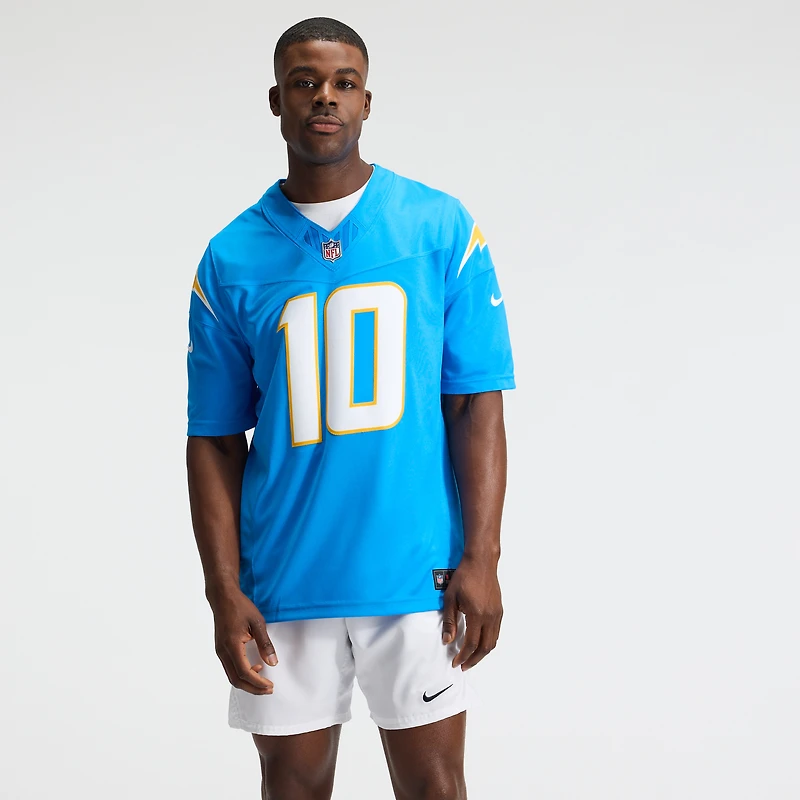 Men's Nike Justin Herbert Powder Blue Los Angeles Chargers Vapor F.U.S.E. Stitched Limited Jersey