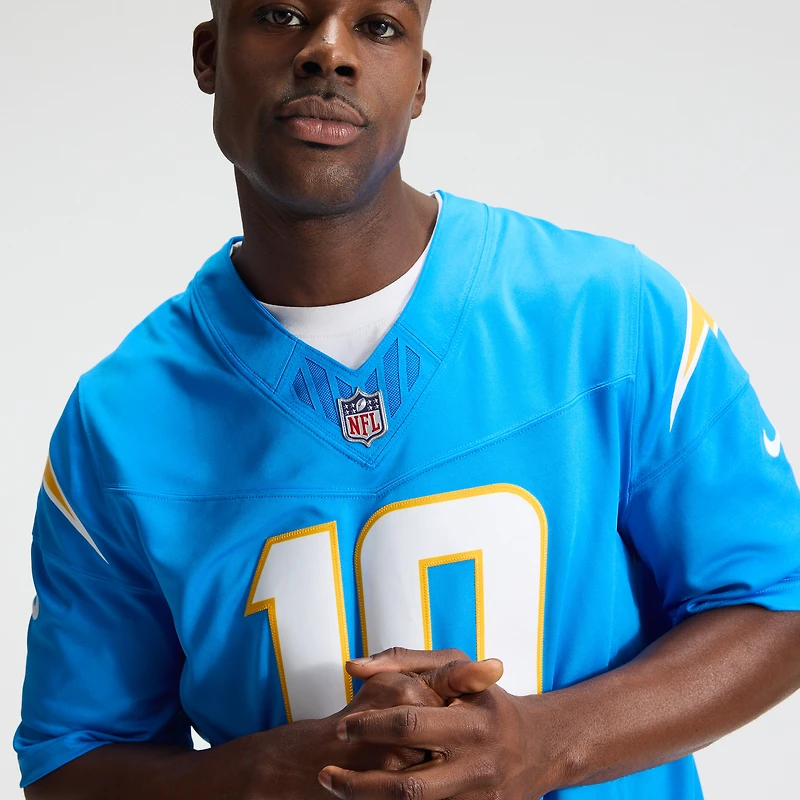 Men's Nike Justin Herbert Powder Blue Los Angeles Chargers Vapor F.U.S.E. Stitched Limited Jersey
