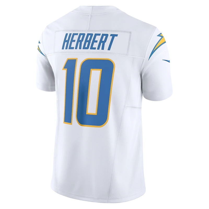 Nike Justin Herbert pour homme Blanc Los Angeles Chargers Vapor F.U.S.E. Maillot limité