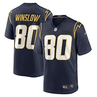 Maillot Nike Kellen Winslow bleu marine pour homme, joueur retraité des Los Angeles Chargers, match alternatif