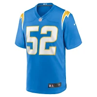 Maillot de match Nike Khalil Mack pour hommes, bleu poudre des Chargers Los Angeles