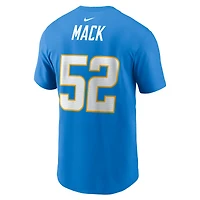 T-shirt avec nom et numéro de joueur des Chargers Los Angeles Nike Khalil Mack pour homme, bleu poudre