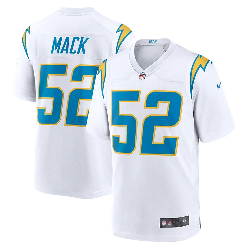 Maillot de match Nike Khalil Mack des Chargers Los Angeles pour homme, blanc