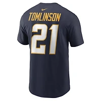 T-shirt Nike pour homme LaDainian Tomlinson bleu marine Los Angeles Chargers, nom et numéro retirés