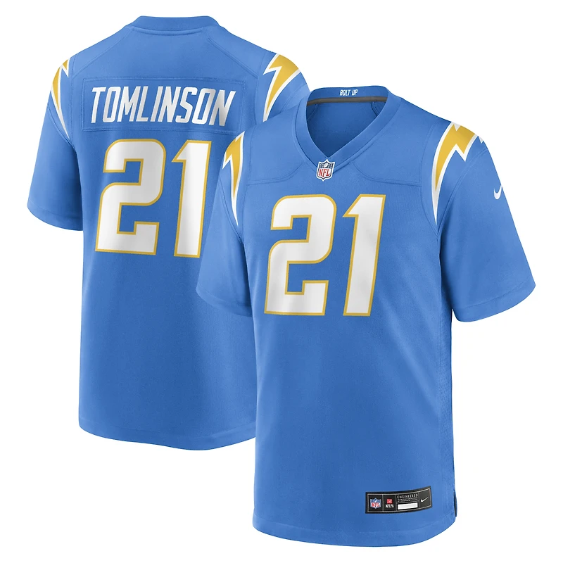 Maillot de joueur retraité Nike LaDainian Tomlinson pour homme, bleu poudre, Los Angeles Chargers Game