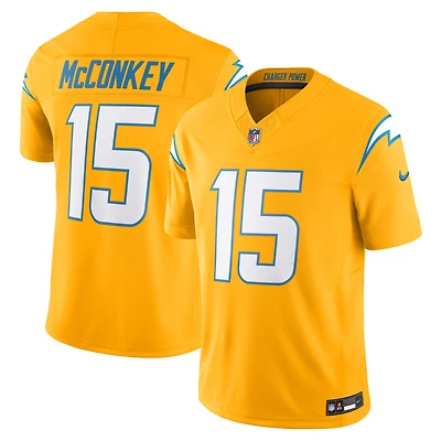 Maillot Nike Ladd McConkey Gold pour homme des Los Angeles Chargers, édition limitée, Alternate Charger Power Vapor F.U.S.E.