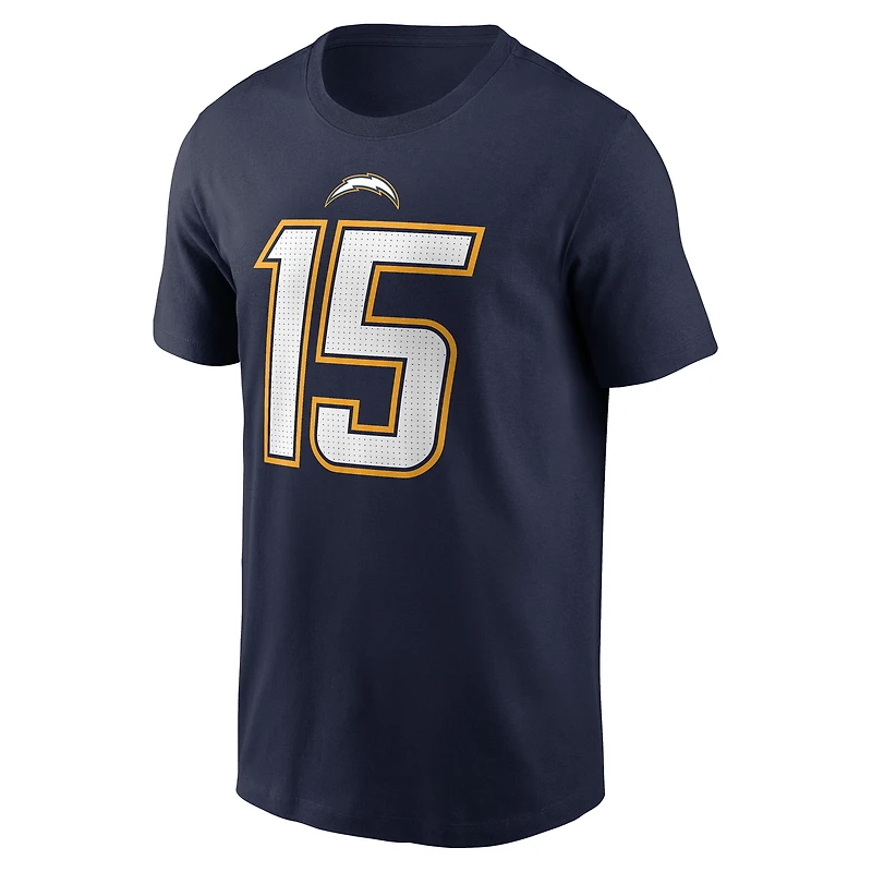 T-shirt Nike Ladd McConkey bleu marine pour homme, avec nom et numéro des Los Angeles Chargers.
