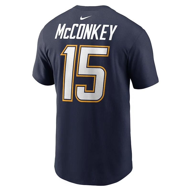 Men's Nike Ladd McConkey Navy Los Angeles Chargers Alternate Super Name & Number T-Shirt