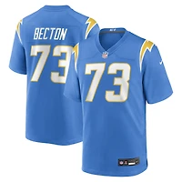 Maillot Nike Mekhi Becton bleu poudre pour homme des Los Angeles Chargers