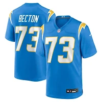 Maillot Nike Mekhi Becton bleu poudre pour homme des Los Angeles Chargers