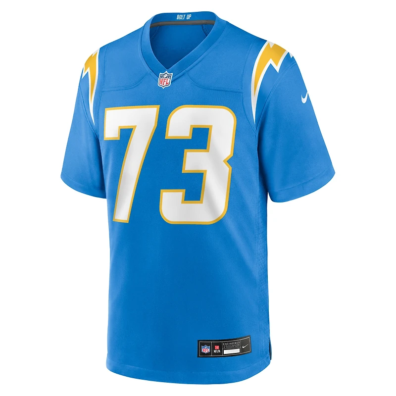 Maillot Nike Mekhi Becton bleu poudre pour homme des Los Angeles Chargers
