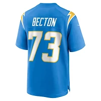 Maillot Nike Mekhi Becton bleu poudre pour homme des Los Angeles Chargers