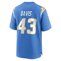 Men's Nike Michael Davis Powder Blue Los Angeles Chargers Game Jersey