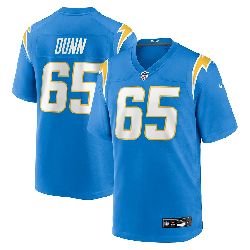 Maillot Nike Michael Dunn bleu poudre pour homme des Los Angeles Chargers