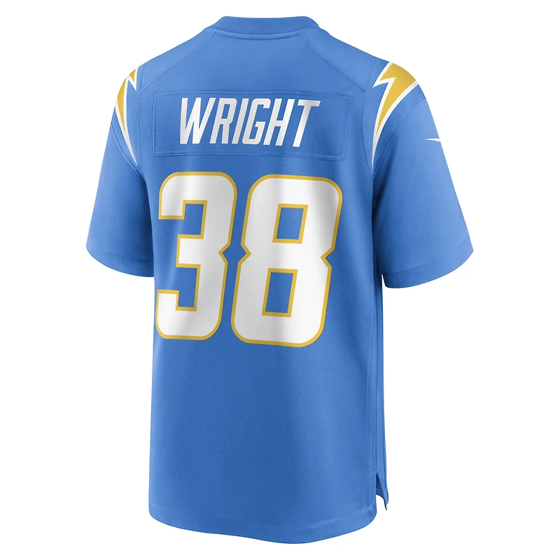 Maillot de match Los Angeles Chargers Nike Milton Wright Powder Blue pour homme