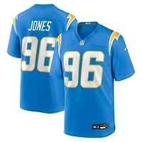 Maillot Nike Naquan Jones bleu poudre pour homme des Los Angeles Chargers