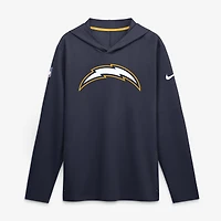 Men's Nike Navy Los Angeles Chargers Sideline Dri-FIT Long Sleeve Hooded T-Shirt