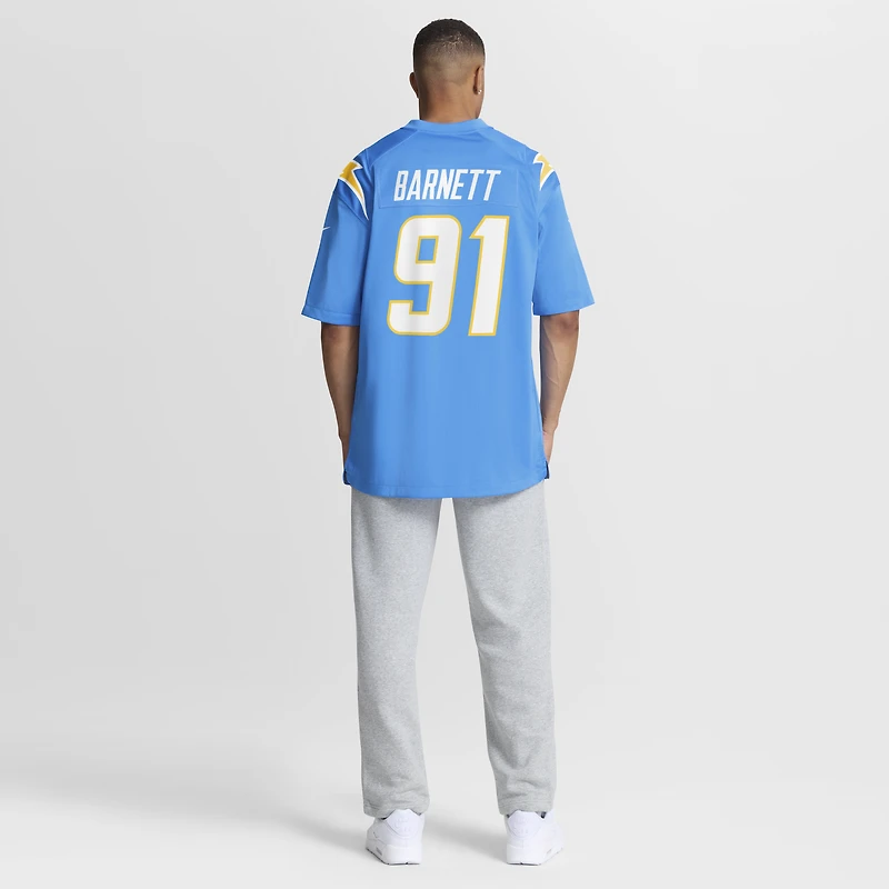Maillot de match Nike Nick Barnett bleu poudré des Chargers Los Angeles pour homme