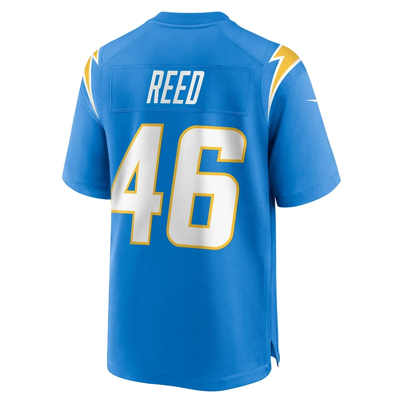 Maillot Nike Nikko Reed bleu poudre pour homme des Los Angeles Chargers
