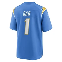 Men's Nike Number 1 Dad Powder Blue Los Angeles Chargers Game Jersey