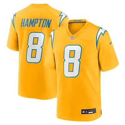 Maillot Nike Omarion Hampton Gold pour homme des Chargers de Los Angeles