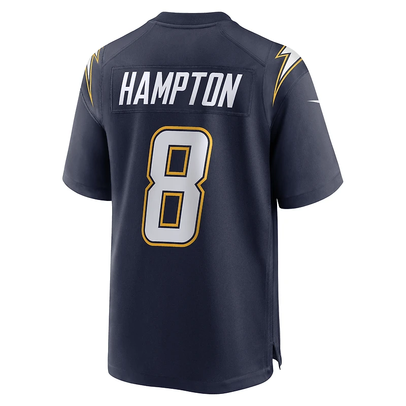 Maillot Nike Omarion Hampton bleu marine pour homme des Chargers de Los Angeles