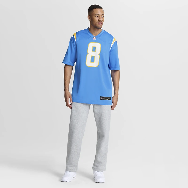 Men's Nike Omarion Hampton Powder Blue Los Angeles Chargers Team Game Jersey