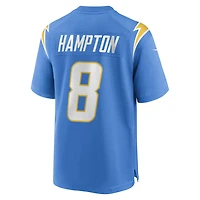 Maillot Nike Omarion Hampton bleu poudre pour homme des Los Angeles Chargers