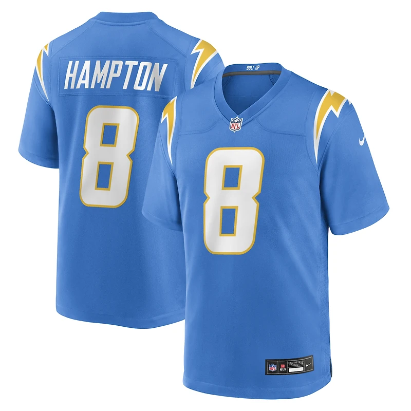 Men's Nike Omarion Hampton Powder Blue Los Angeles Chargers Team Game Jersey