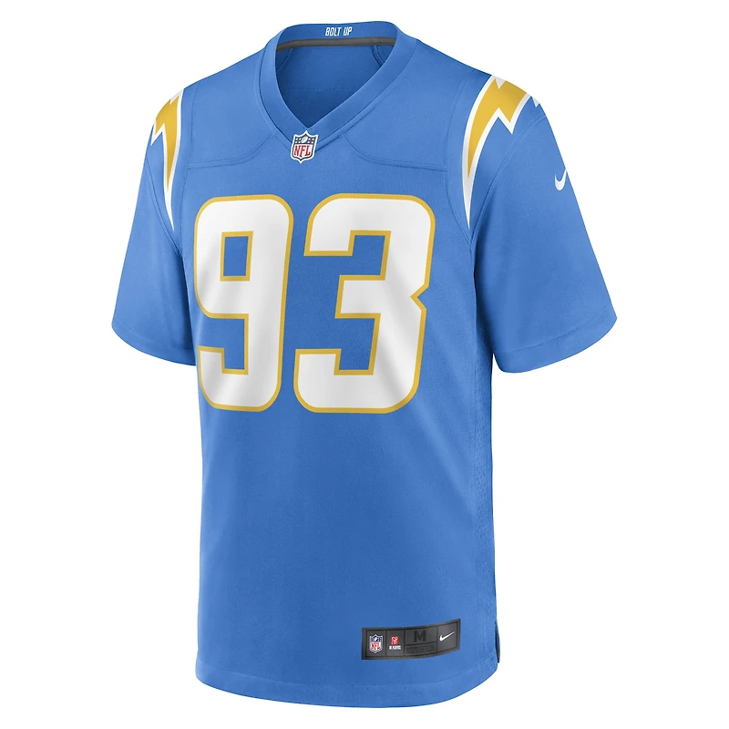 Maillot de joueur match des Chargers Los Angeles Nike Otito Ogbonnia pour homme, bleu poudre